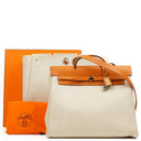 Hermes Herbag Natural Toile Vache Hunter MM 2 In 1 Bag, 1999