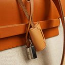 Hermes Herbag Natural Toile Vache Hunter MM 2 In 1 Bag, 1999