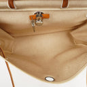 Hermes Herbag Natural Toile Vache Hunter MM 2 In 1 Bag, 1999
