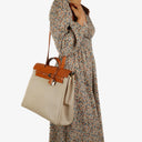 Hermes Herbag Natural Toile Vache Hunter MM 2 In 1 Bag