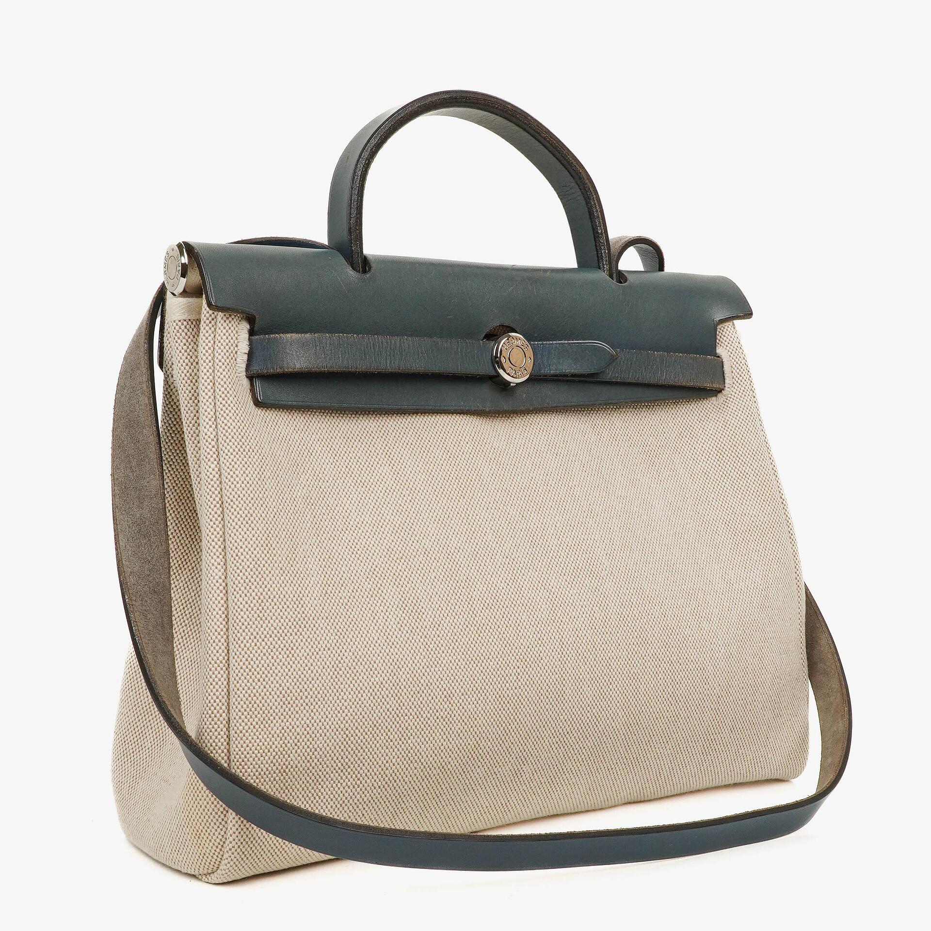 Hermes Herbag Navy Toile Vache Hunter PM 2 Way Bag