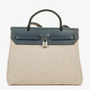 Hermes Herbag Navy Toile Vache Hunter PM 2 Way Bag