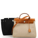 Hermes Herbag PM Vache Hunter Criss Viking 30 Ecru Beige Naturel 2 Way Bag Palladium Hardware