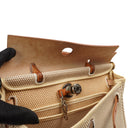 Hermes Herbag PM Vache Hunter Criss Viking 30 Ecru Beige Naturel 2 Way Bag Palladium Hardware