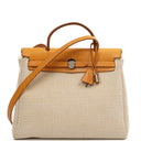 Hermes Herbag PM Vache Hunter Criss Viking 30 Ecru Beige Naturel With Palladium Hardware