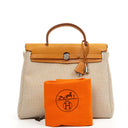 Hermes Herbag PM Vache Hunter Criss Viking 30 Ecru Beige Naturel With Palladium Hardware