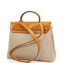 Hermes Herbag PM Vache Hunter Criss Viking 30 Ecru Beige Naturel With Palladium Hardware