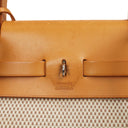 Hermes Herbag PM Vache Hunter Criss Viking 30 Ecru Beige Naturel With Palladium Hardware