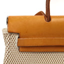 Hermes Herbag PM Vache Hunter Criss Viking 30 Ecru Beige Naturel With Palladium Hardware