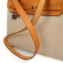 Hermes Herbag PM Vache Hunter Criss Viking 30 Ecru Beige Naturel With Palladium Hardware