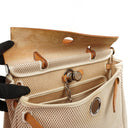 Hermes Herbag PM Vache Hunter Criss Viking 30 Ecru Beige Naturel With Palladium Hardware