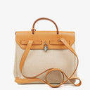 Hermes Herbag PM Vache Hunter Criss Viking Ecru Beige Naturel 2 Way Backpack