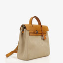 Hermes Herbag PM Vache Hunter Criss Viking Ecru Beige Naturel 2 Way Backpack With Palladium Hardware