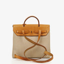 Hermes Herbag PM Vache Hunter Criss Viking Ecru Beige Naturel 2 Way Backpack With Palladium Hardware