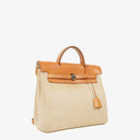 Hermes Herbag PM Vache Hunter Criss Viking Ecru Beige Naturel 2 Way Backpack With Palladium Hardware