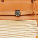 Hermes Herbag PM Vache Hunter Criss Viking Ecru Beige Naturel 2 Way Backpack With Palladium Hardware