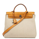 Hermes Herbag PM Vache Hunter Criss Viking Ecru Beige Naturel With Palladium Hardware, 2003