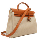 Hermes Herbag PM Vache Hunter Toile Canvas 30 Ecru Beige Naturel 2 Way Bag Palladium Hardware, 2000