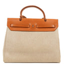 Hermes Herbag PM Vache Hunter Toile Canvas 30 Ecru Beige Naturel 2 Way Bag Palladium Hardware, 2000