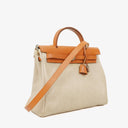 Hermes Herbag PM Vache Hunter Toile Canvas 30 Ecru Beige Naturel 2 Way Bag Palladium Hardware, 2000