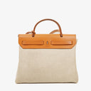 Hermes Herbag PM Vache Hunter Toile Canvas 30 Ecru Beige Naturel 2 Way Bag Palladium Hardware, 2000