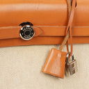 Hermes Herbag PM Vache Hunter Toile Canvas 30 Ecru Beige Naturel 2 Way Bag Palladium Hardware, 2000