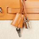 Hermes Herbag PM Vache Hunter Toile Canvas 30 Ecru Beige Naturel 2 Way Bag Palladium Hardware, 2000