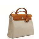 Hermes Herbag PM Vache Hunter Toile Canvas 30 Ecru Beige Naturel 2 Way Bag Palladium Hardware, 2002