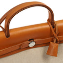 Hermes Herbag PM Vache Hunter Toile Canvas 30 Ecru Beige Naturel 2 Way Bag Palladium Hardware, 2002