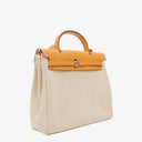 Hermes Herbag PM Vache Hunter Criss Viking 30 Ecru Beige Naturel 2 Way Bag Palladium Hardware