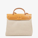 Hermes Herbag PM Vache Hunter Criss Viking 30 Ecru Beige Naturel 2 Way Bag Palladium Hardware