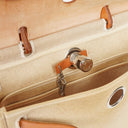 Hermes Herbag PM Vache Hunter Toile Canvas 30 Ecru Beige Naturel 2 Way Bag Palladium Hardware