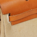 Hermes Herbag PM Vache Hunter Toile Canvas 30 Ecru Beige Naturel 2 Way Bag Palladium Hardware