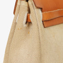 Hermes Herbag PM Vache Hunter Toile Canvas 30 Ecru Beige Naturel 2 Way Bag Palladium Hardware