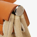 Hermes Herbag PM Vache Hunter Toile Canvas 30 Ecru Beige Naturel 2 Way Bag Palladium Hardware