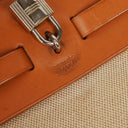 Hermes Herbag PM Vache Hunter Toile Canvas 30 Ecru Beige Naturel 2 Way Bag Palladium Hardware