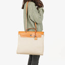 Hermes Herbag MM Vache Hunter Criss Viking Ecru Beige Naturel With Palladium Hardware, 2003