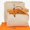 Hermes Herbag MM Vache Hunter Criss Viking Ecru Beige Naturel With Palladium Hardware, 2003
