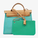 Hermes Herbag Zip 31 PM Bleu Saphir Vache Hunter Bleu Azteque Menthe