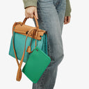 Hermes Herbag Zip 31 PM Bleu Saphir Vache Hunter Bleu Azteque Menthe