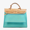 Hermes Herbag Zip 31 PM Bleu Saphir Vache Hunter Bleu Azteque Menthe