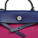 Hermes Herbag Zip 31 PM Bleu Saphir Vache Hunter Magnolia Toile With Palladium Hardware