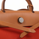 Hermes Herbag Zip 31 PM Fauve Vache Hunter Capucine Toile With Palladium Hardware