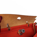 Hermes Herbag Zip 31 PM Fauve Vache Hunter Capucine Toile With Palladium Hardware