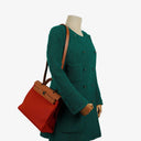Hermes Herbag Zip 31 PM Fauve Vache Hunter Capucine Toile With Palladium Hardware