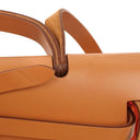 Hermes Herbag Zip 31 PM Fauve Vache Hunter Capucine Toile With Palladium Hardware