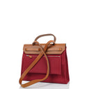 Hermes Herbag Zip 31 PM Fauve Vache Hunter Rubis Toile With Palladium Hardware
