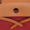 Hermes Herbag Zip 31 PM Fauve Vache Hunter Rubis Toile With Palladium Hardware