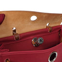 Hermes Herbag Zip 31 PM Fauve Vache Hunter Rubis Toile With Palladium Hardware