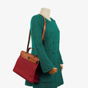 Hermes Herbag Zip 31 PM Fauve Vache Hunter Rubis Toile With Palladium Hardware